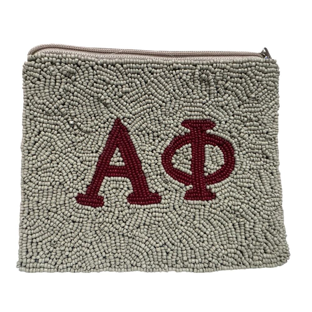 Beaded Coin Purse Alpha Phi Sorority NEW
